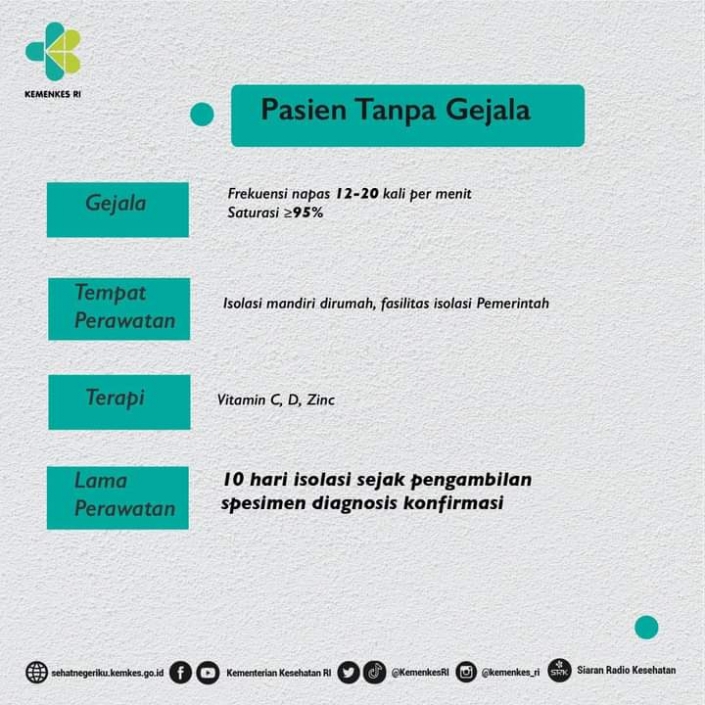 pasien tanpa gejala